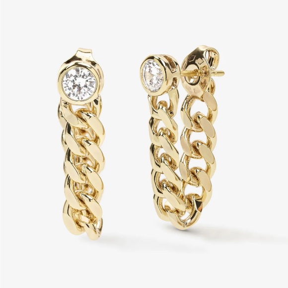 NWT Melinda Maria Gold “Julian Soft Chain Hoops” - Picture 1 of 9